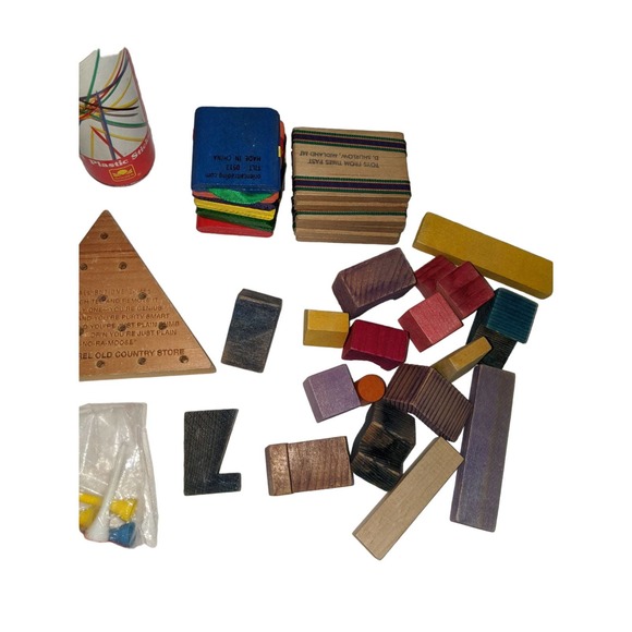 Lot Vintage Wooden Games Puzzles Jacob's Ladder Blockhead Cracker Barrel Moose - Picture 8 of 8